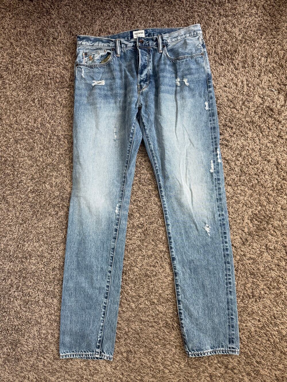 Todd Snyder Men’s Denim Jeans Size 34x34 Slim Fit Light Wash Cotton